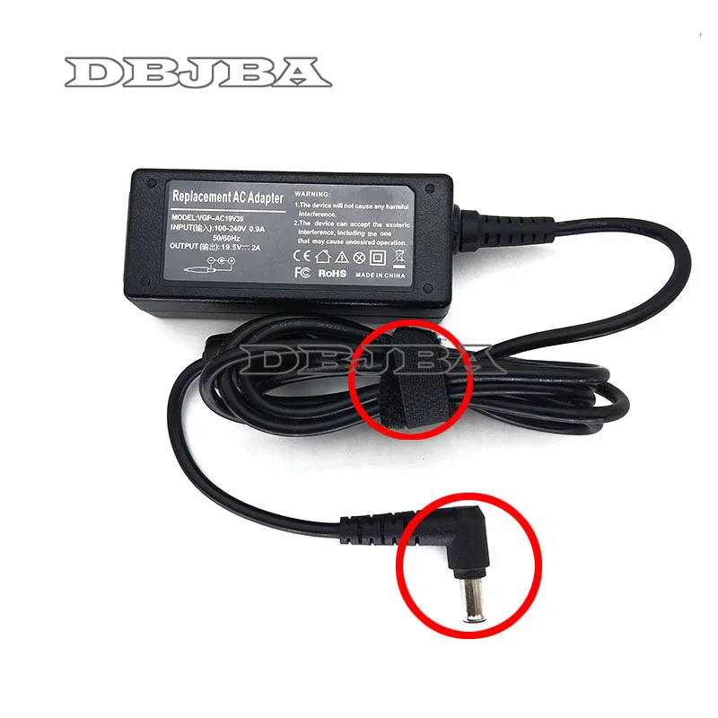 19 5 V 2A 40W AC адаптер для ноутбука Зарядное устройство источник питания Sony VGP AC19V39