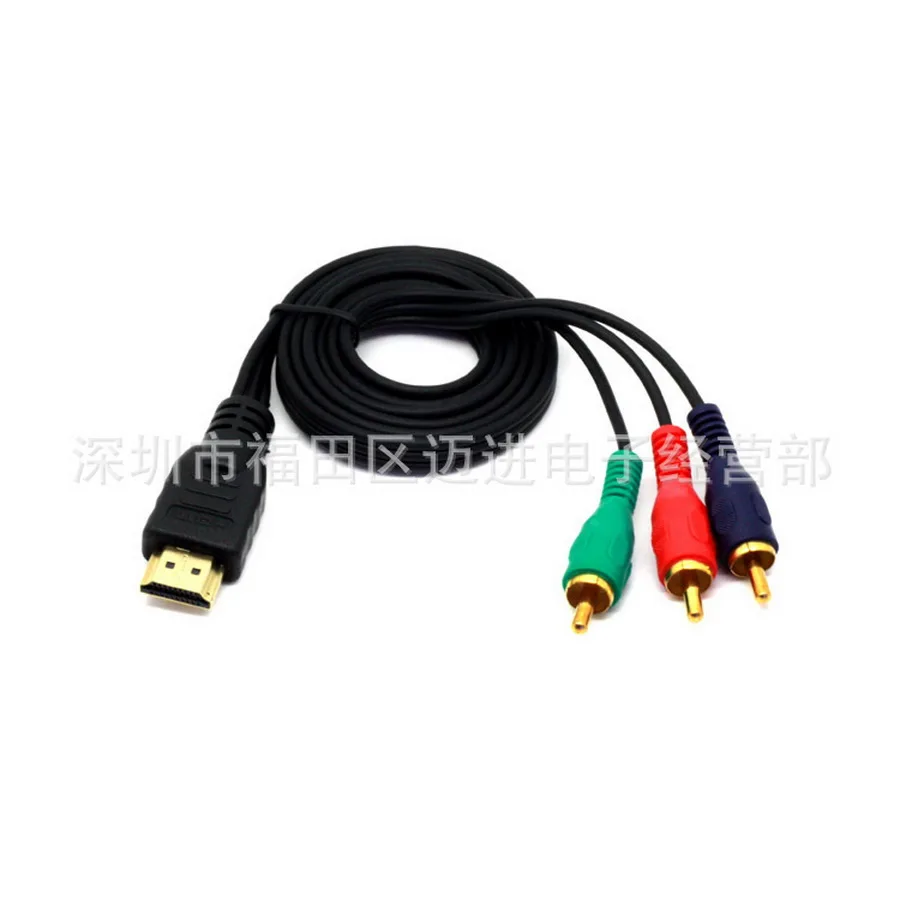 100 шт. 1080p HDMI штекер на 3 RCA кабеля Видео Аудио HDTV VGA AV адаптер шнура конвертера для