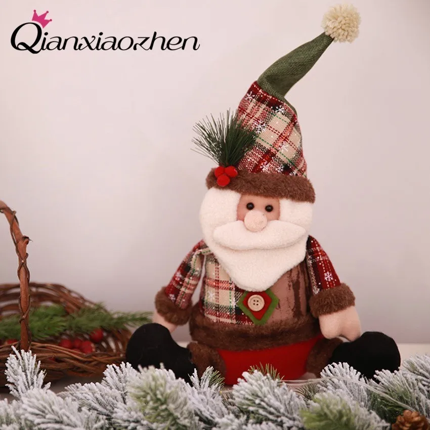 Qianxiaozhen Рождественское украшение для стола снеговик Санта Клаус лось