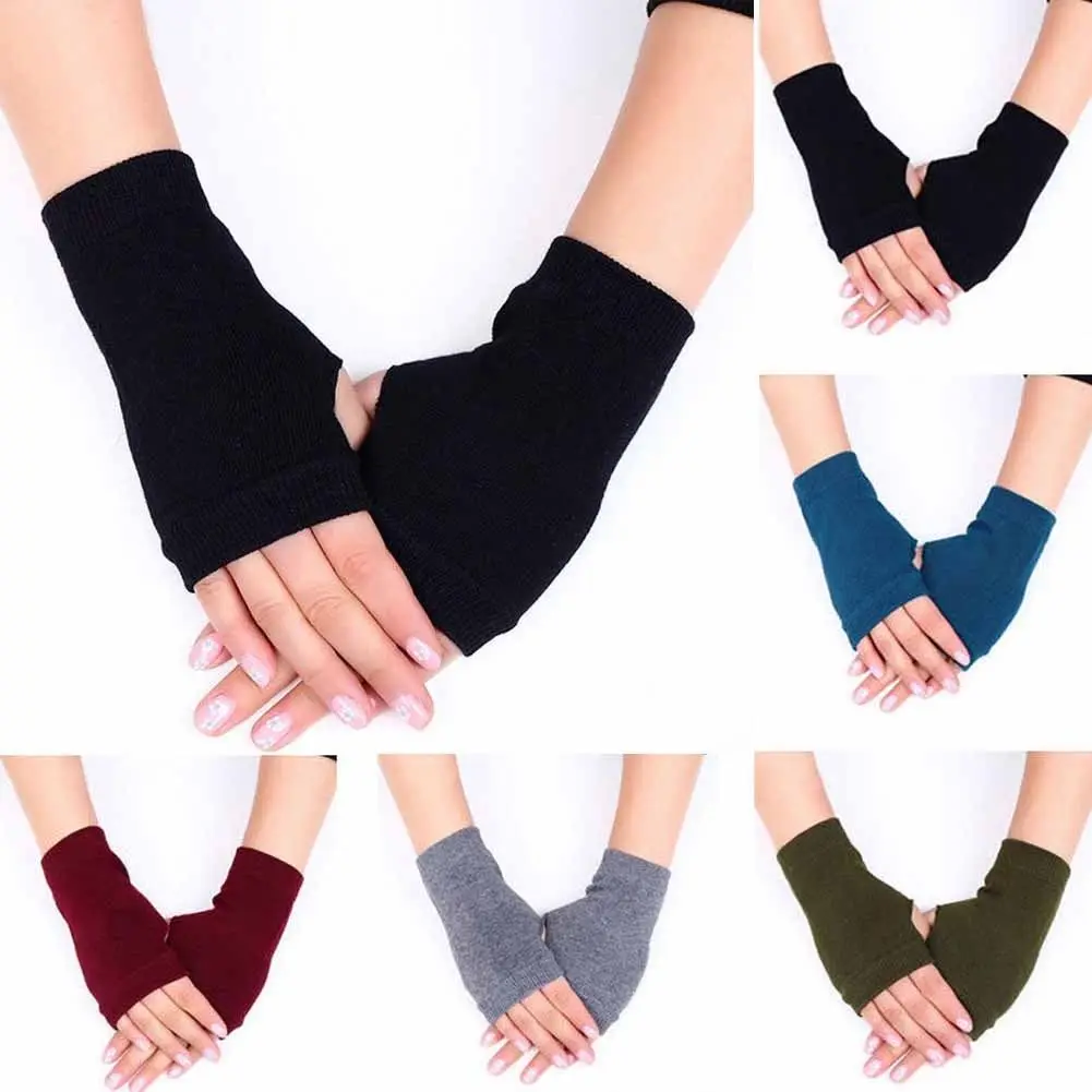 2019 Fashionable Women's Winter Wrist Long Gloves Arm Hand Warmer Knitted Ladies Solid Mitten | Аксессуары для одежды