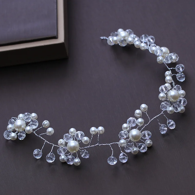 Handmade Simulated Pearl Headband Hair Accessories Fashion Women Headdress Wedding Party Headwear Ornament Girls Headpiece Gifts | Украшения