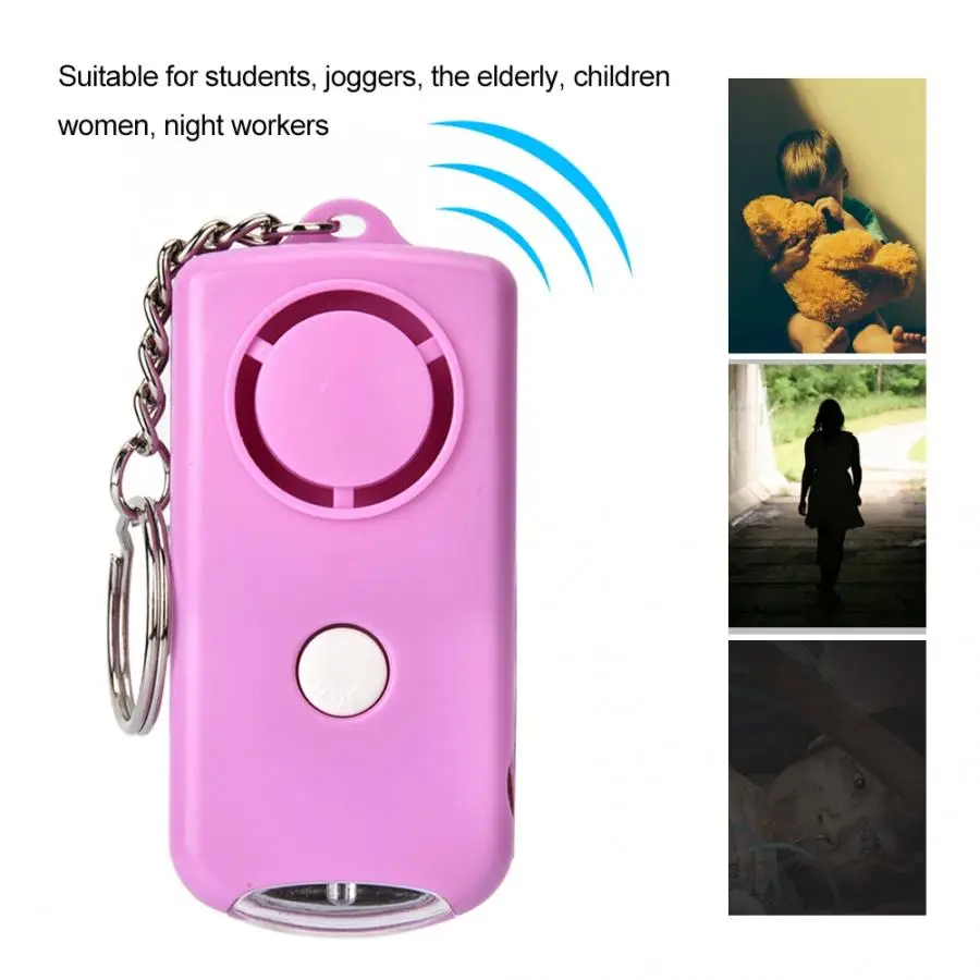120db Elderly Girl Child Personal Security Alarm Self Defense Keychain with LED Light | Безопасность и защита