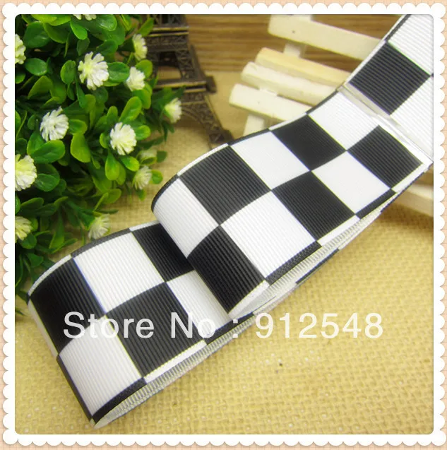 1 1/2 ''(38 мм) Бесплатная доставка черно белая клетчатая лента XMMD36|grosgrain ribbon|ribbon free