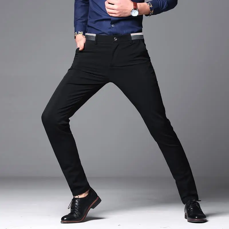 Xadrez Тощий офис Calca социальной Masculina Pantalon Pantalones De Vestir Hombre Slim Fit осень-зима мужчин Longo