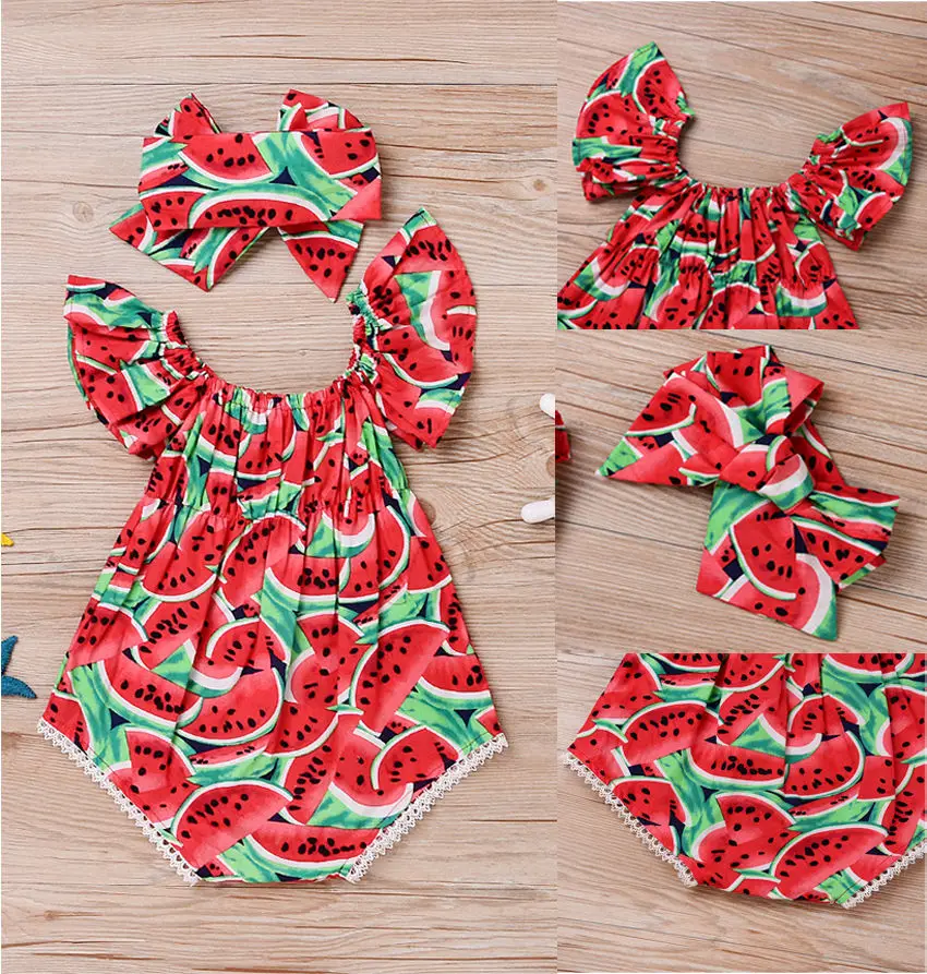 

Pudcoco Baby Clothes Summer Toddler Girls Watermelon Bodysuit Jumpsuit Outfit Sunsuit Clothes