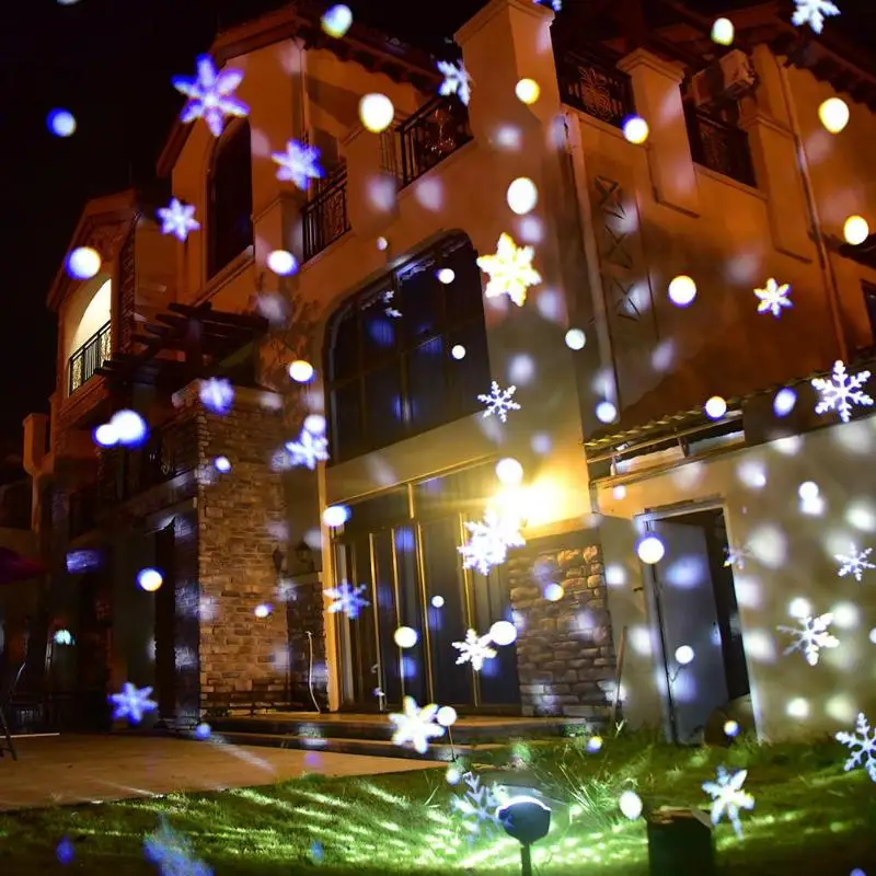 Дистанционное управление проектор свет Открытый Сад Рождество 6LED Снежинка