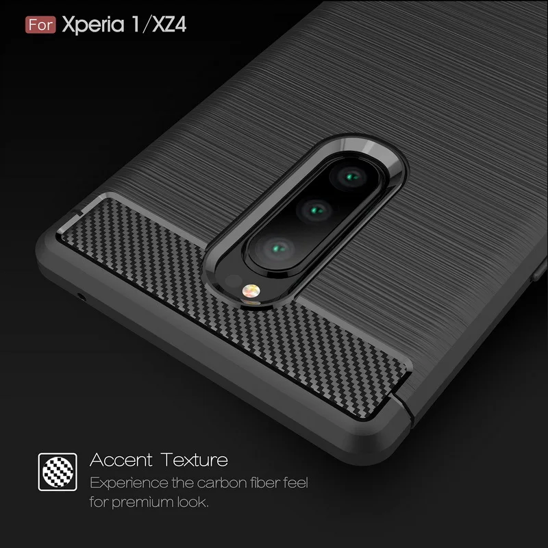Luxury Carbon Fiber Soft Silicone Case Cover For Sony Xperia 1 XZ4 Compact XZ3 XZ2 Premium XZ1 XZ XZS XA3 XA2 Plus XA1 |