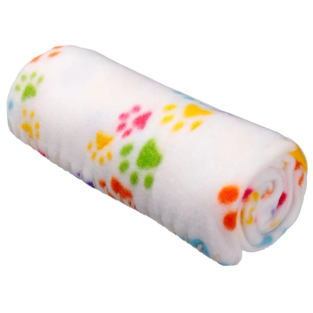 Одеяло для домашних животных Foot Print Pet Blanket из флиса с яркими царапинами, для кошек и собак, размером 60 x 70 см, белого цвета.