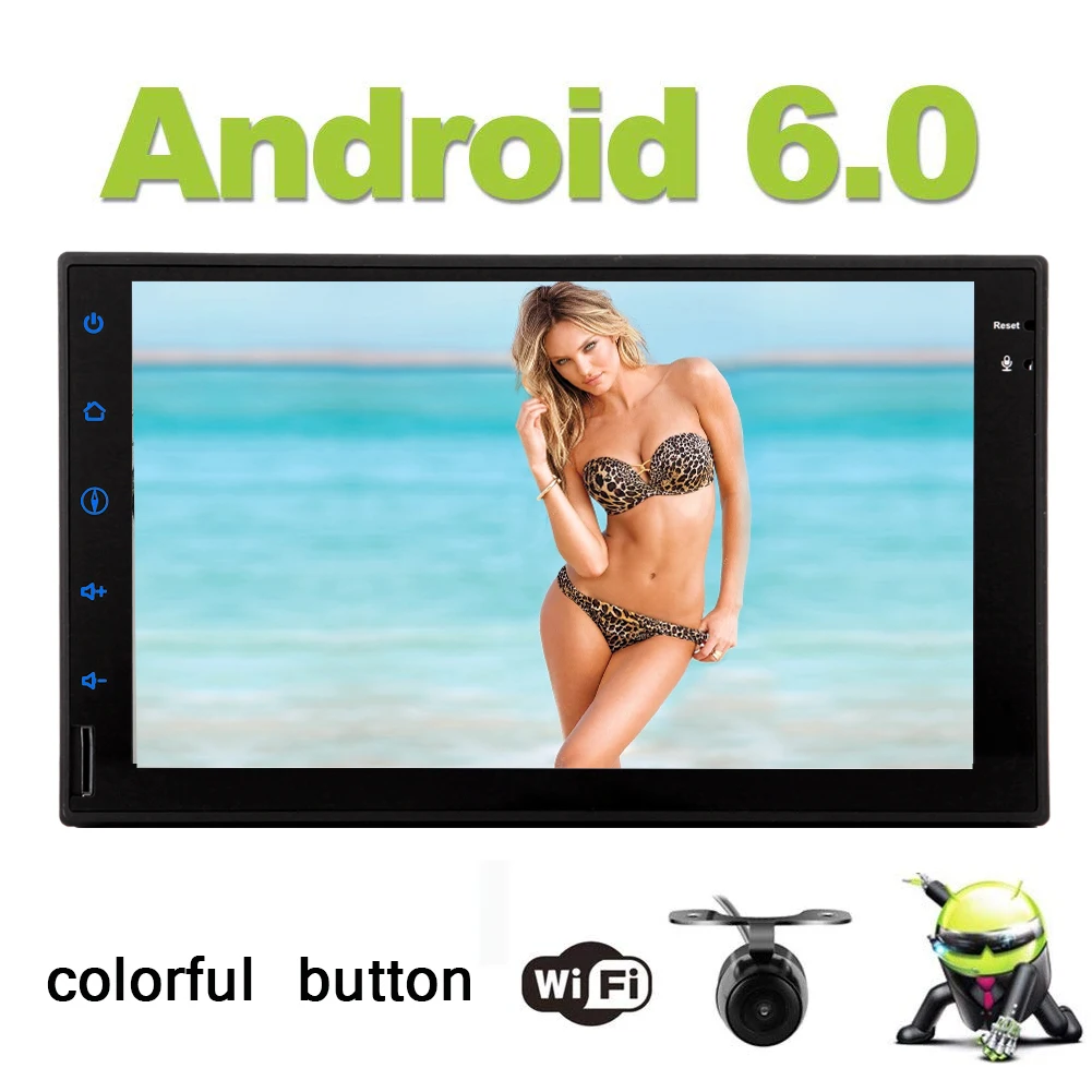 Double 2 DIN Car Stereo Android 6.0 GPS Navi Touch Screen Radio Bluetooth Head Unit WiFi/FM/AM/RDS/AUX/USB + Free Camera | Автомобили и