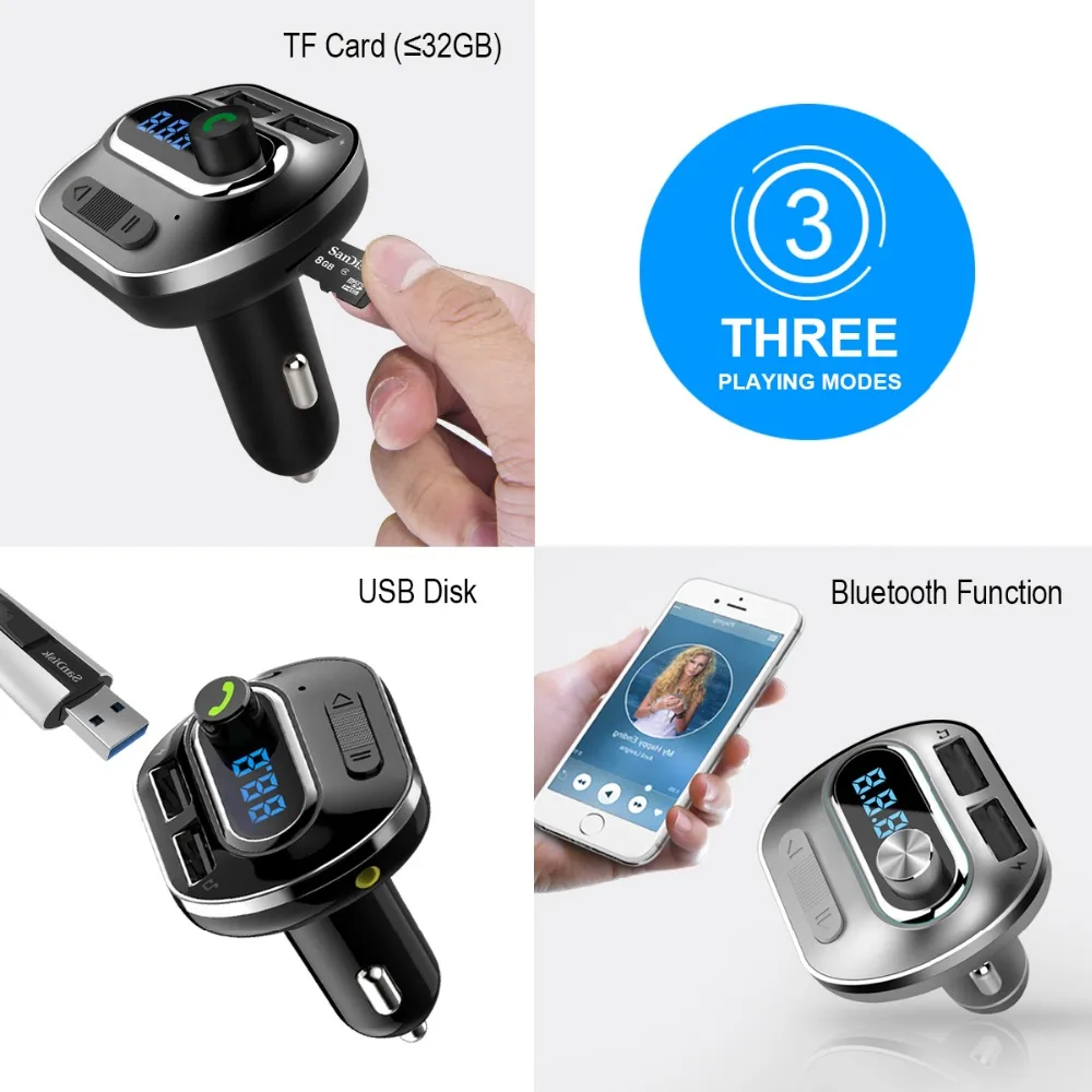 OPQ 2 USB Bluetooth FM передатчики Автомобильный mp3 плеер аудио Музыка с двумя Радио