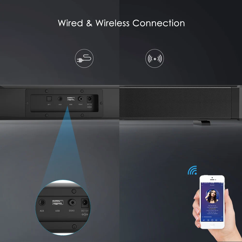 GBtiger ZEE беспроводной Bluetooth Саундбар динамик для домашнего кинотеатра стерео звук 4