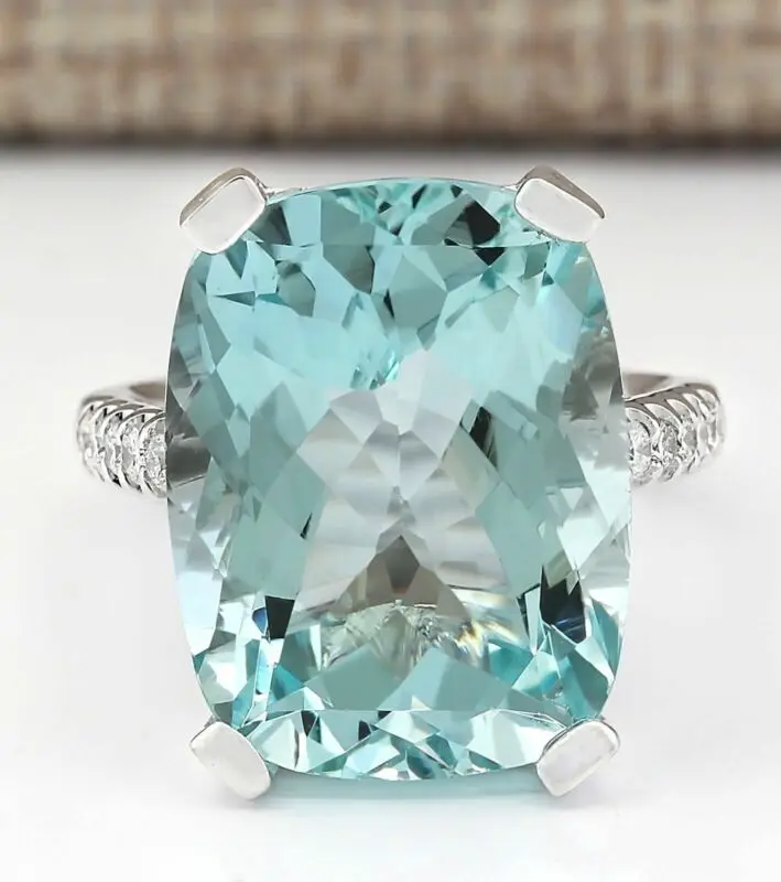 Fashion Women Elegant Sea Blue Zircon Jewelry Wedding Engagement Ring Statement Gift | Украшения и аксессуары