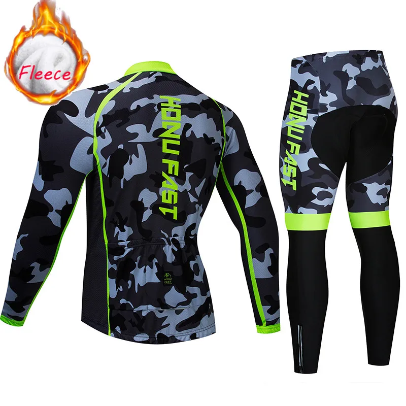 2021 Winter Men Cycling Jersey Sets Long Sleeve Mountain Bike Clothes Maillot Ropa Ciclismo Quick Dry Racing Bicycle Clothing | Спорт и