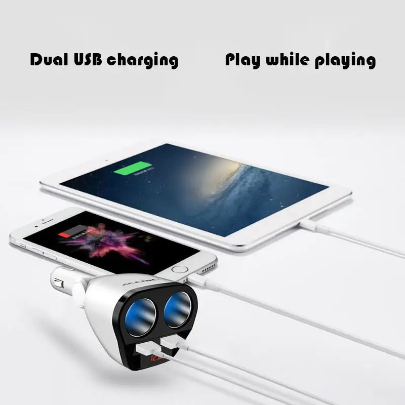 3.4A Auto Parts Car Charger Cigarette Lighter Two Dragged Double USB Multifunctional Mobile Phone One Point Socket 11.11 | Автомобили и