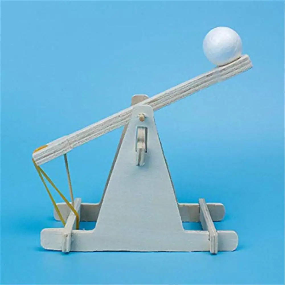 None Children Scientific Experiment DIY Trebuchet Toy Model Wooden Catapult Kits |