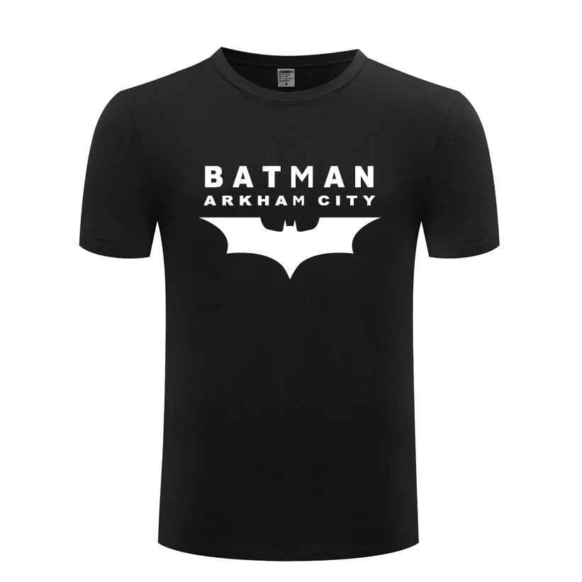 Arkham логотип города Бэтмен мужская футболка 2018 новый короткий рукав с круглым