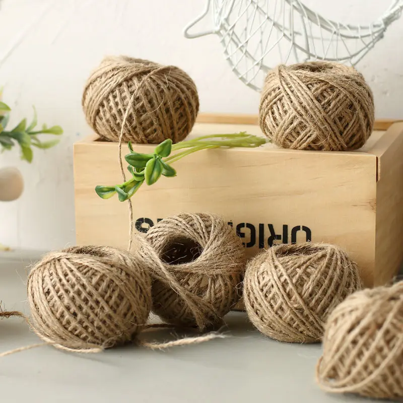 50 м пеньковый джут Hessian Веревка Шнур Ювелирные Изделия Макраме подарочная
