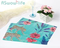 2pcs creative waterproof placemat 40cmx25cm simple easy to clean placemat drink coasters table mat for home desktop decorations