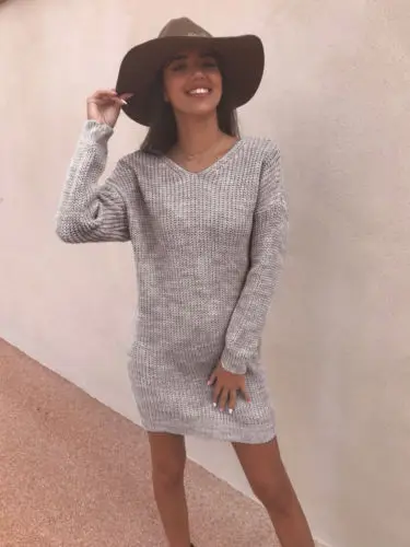 Oversized Women Long Sleeve Knit Cardigan Sweaters Sexy V Neck Backless Loose Casual Sweater Dress | Женская одежда