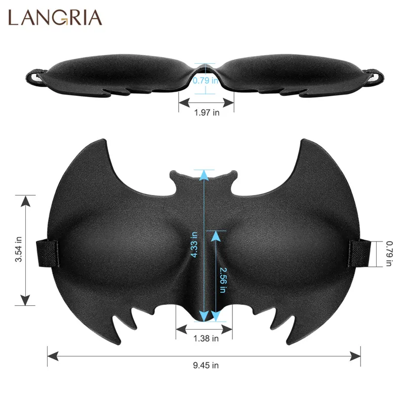 LANGRIA Супергерой маска для сна 3D Контурная форма без давления на глаза Легкая