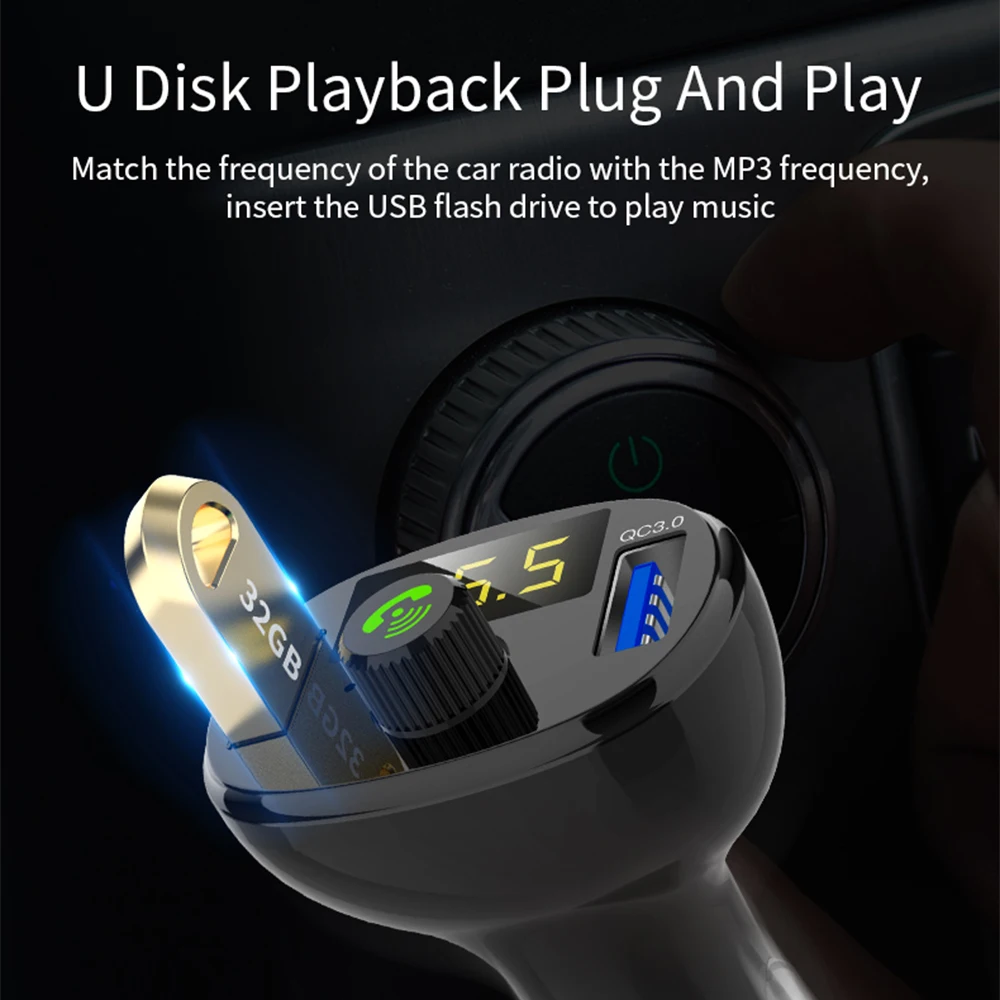 3 0 быстрое автомобильное зарядное устройство для телефона с USB FM-передатчиком