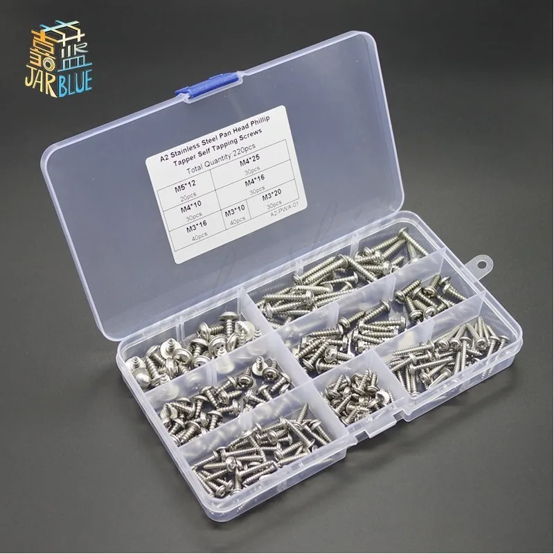 Самонарезающие винты M3 M4 M5 220 из нержавеющей стали 304 шт.