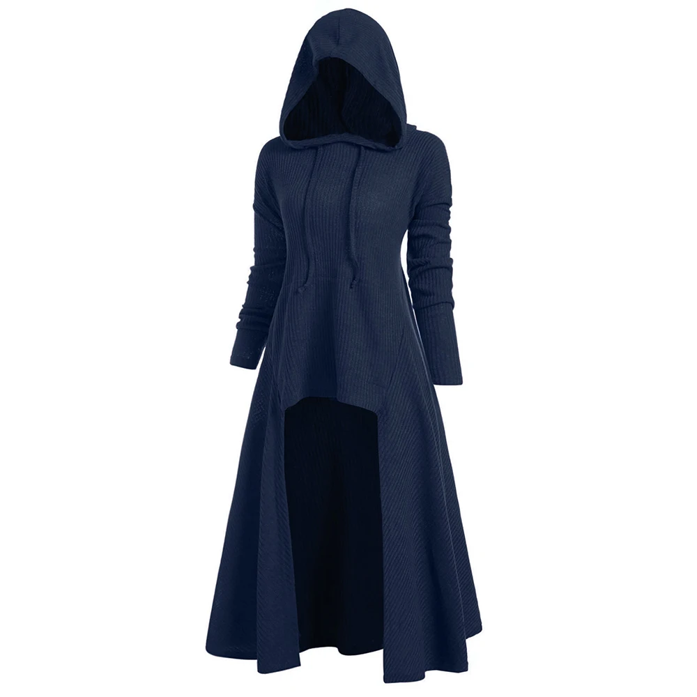 Женский свитер с капюшоном VESTLINDA винтажный высоким низом размера плюс пуловер в