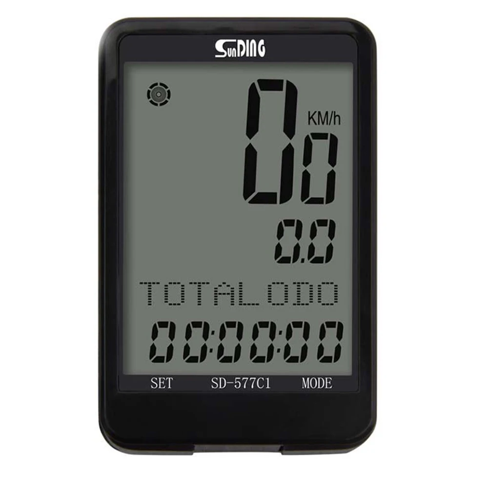 SUNDING SD-577C1 Large Screen Bicycle Wireless Code Table Bike Computer Odometer Speedometer 8 Languages | Спорт и развлечения