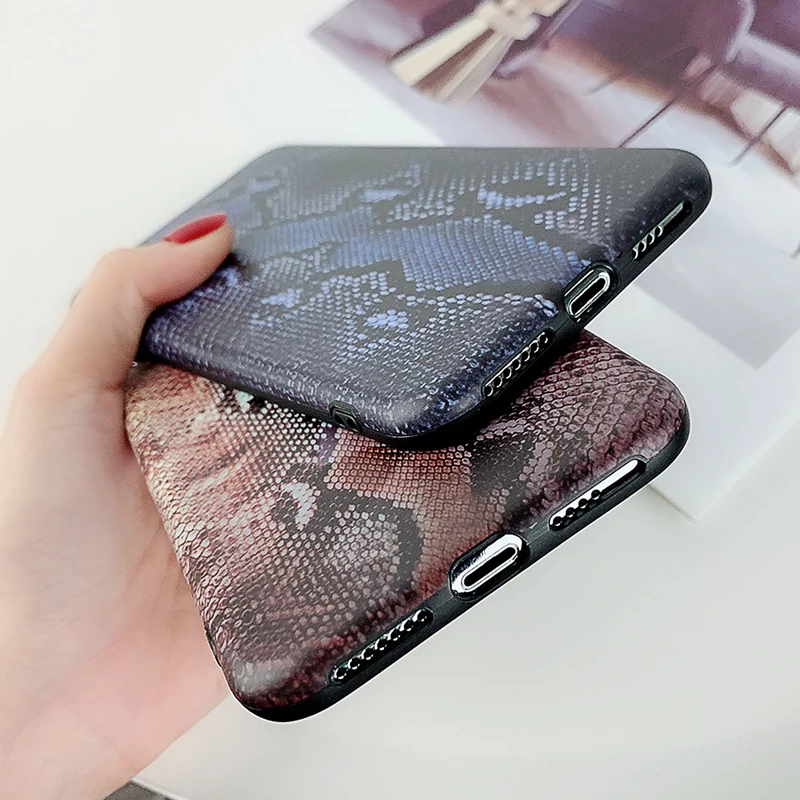 Moskado Snakeskin Texture Phone Case For iPhone 6 6S 7 8 Plus X XR XS Max Luxury Vintage Snake Skin Pattern |
