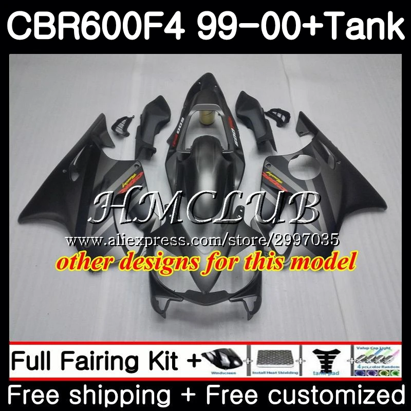 Розовый черный + бак для HONDA CBR 600F4 CBR600FS 600 FS 1999 2000 корпус 76HC.16 CBR600 F4 CBR600F4 99 00