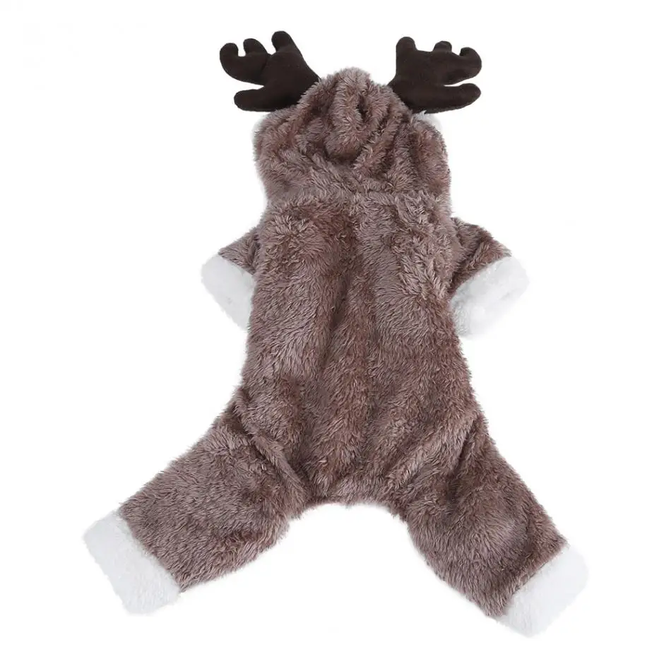 Рождественский милый костюм с оленем для домашних животных S/M/L/XL одежда собак и