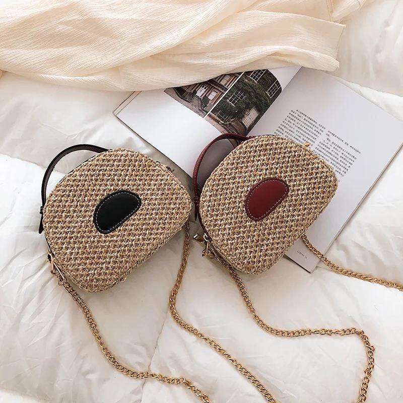 Женская Соломенная пляжная сумка сумки через плечо для женщин 2020 летние плетеные