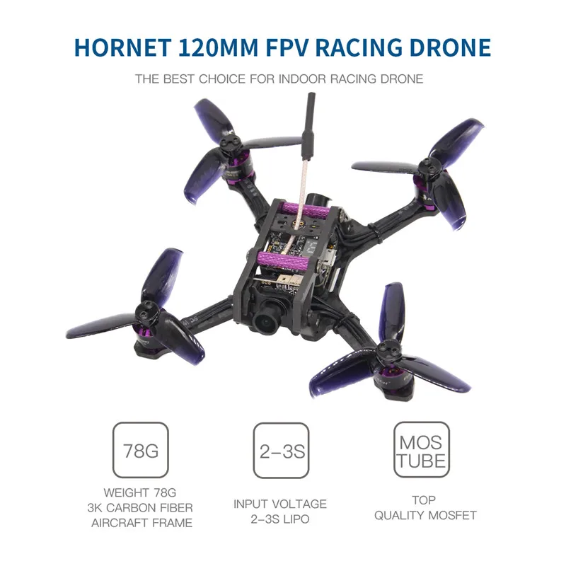 HGLRC HORNET 120 мм небольшой гоночный Дрон с видом от первого лица совместим FrSky XM +