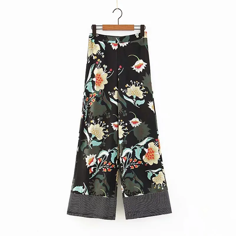 Женский комплект 2 шт. весна осень винтажные пояса обычный черный цветочный принт