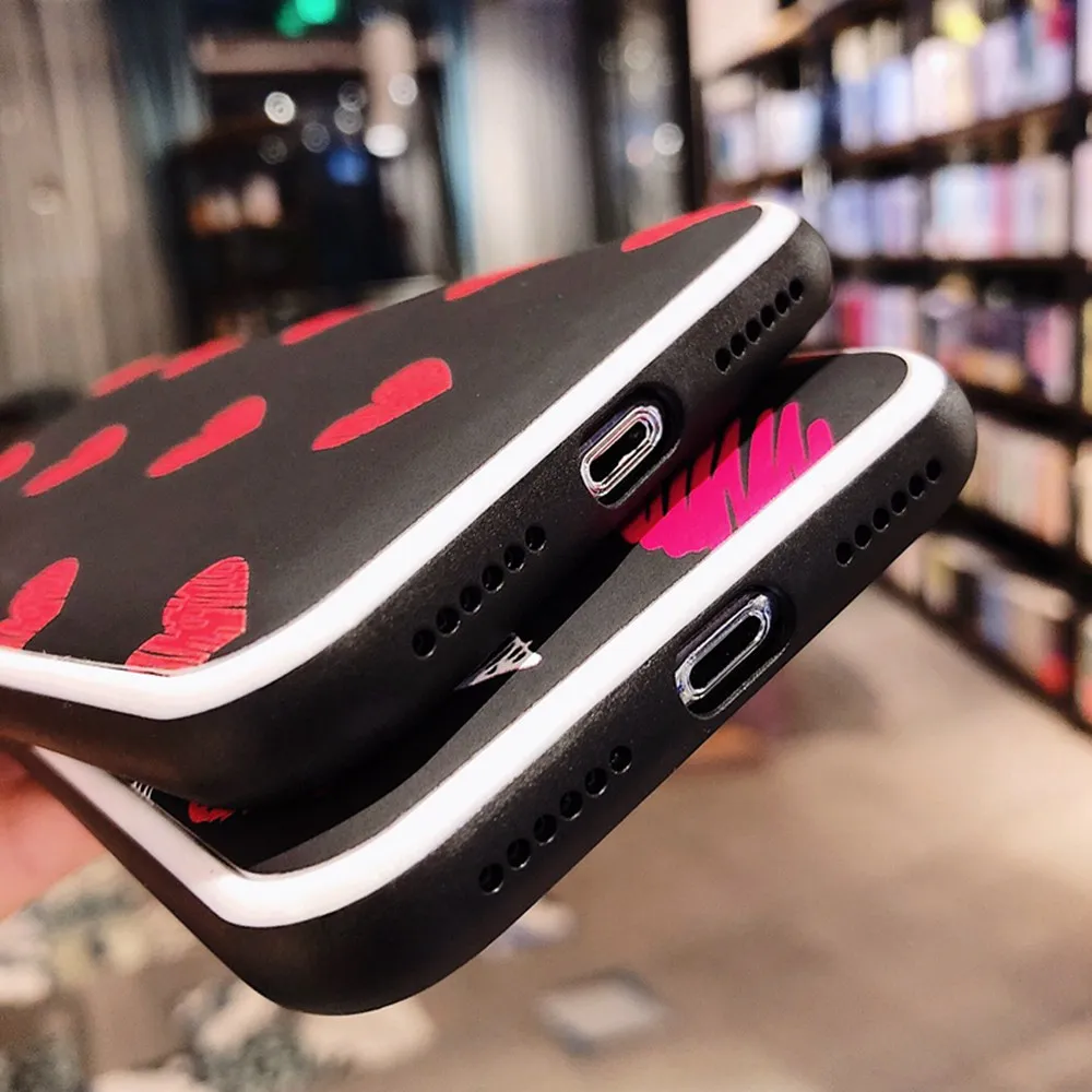 KISSCASE милые красные чехлы для телефонов с защитой от грязи iPhone X XS XR MAX 6 S Plus 7 8 Coque Capa