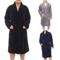 mens warm super soft flannel coral fleece long bath robe mens kimono bathrobe male dressing gown robes