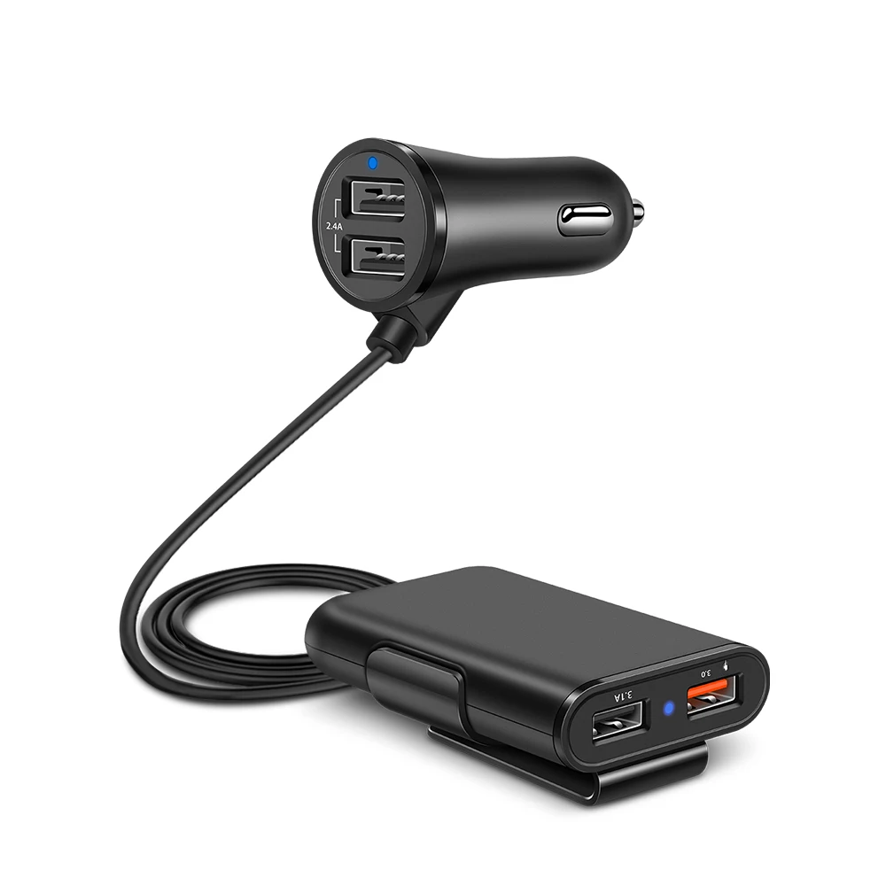 Быстрое зарядное устройство с 4 портами USB 3 0 + A удлинительным шнуром фута для