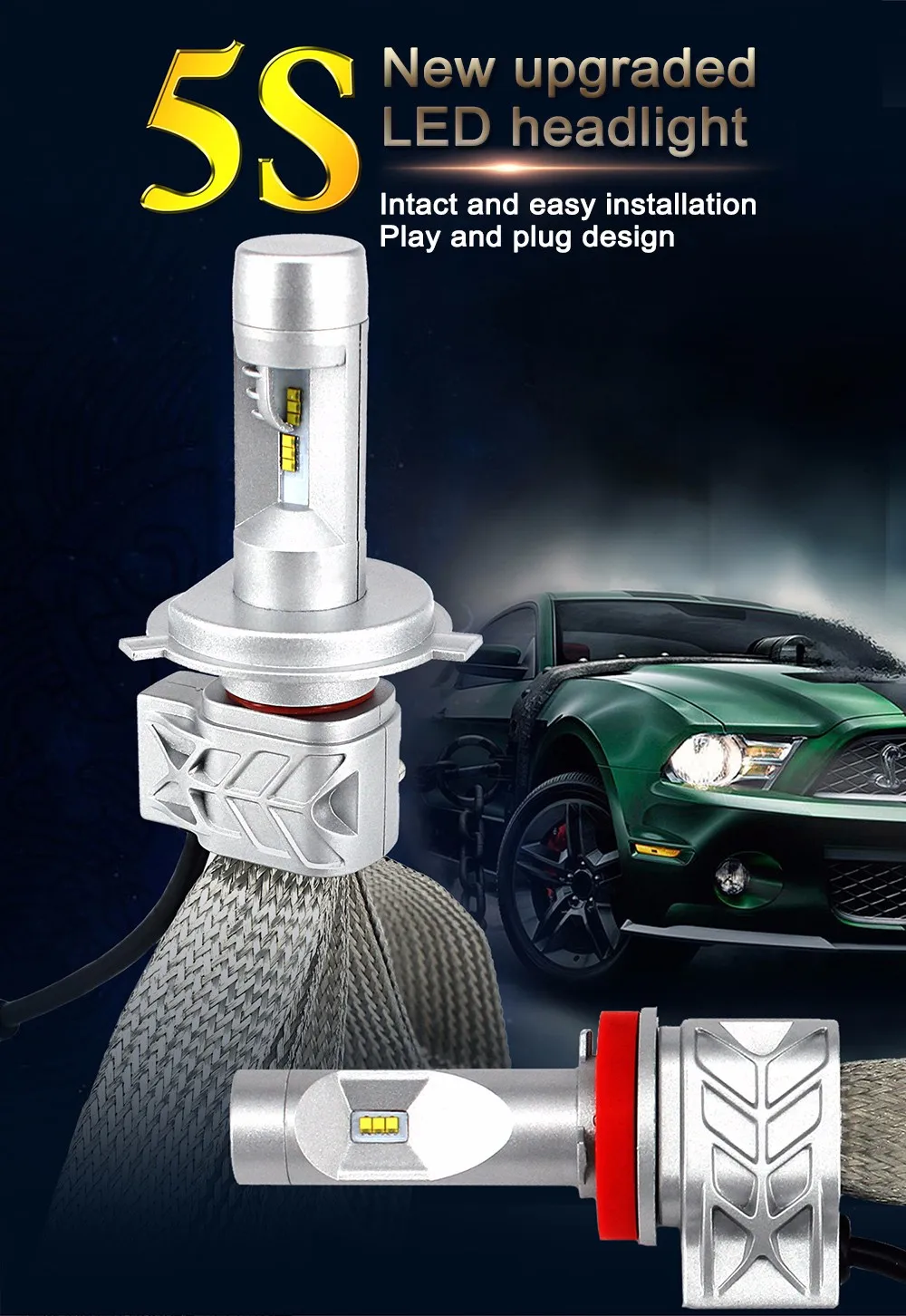 Universal 12V-24V 72W Car LED Headlights H1 Bulb 6500K Fog Lamp Track HeadLight 8000LM | Автомобили и мотоциклы