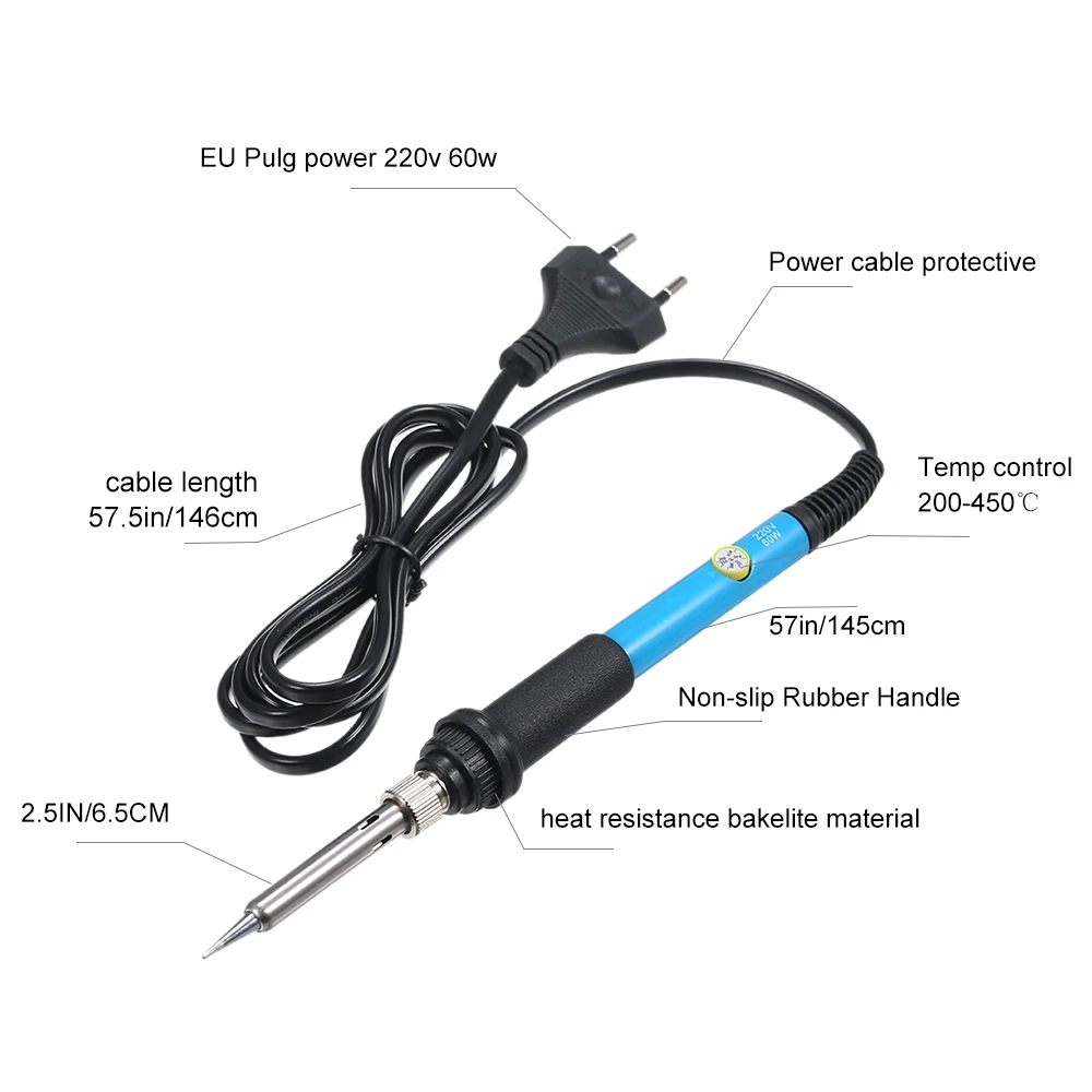 Электрический паяльник с регулируемой температурой 60 Вт сварочный набор для