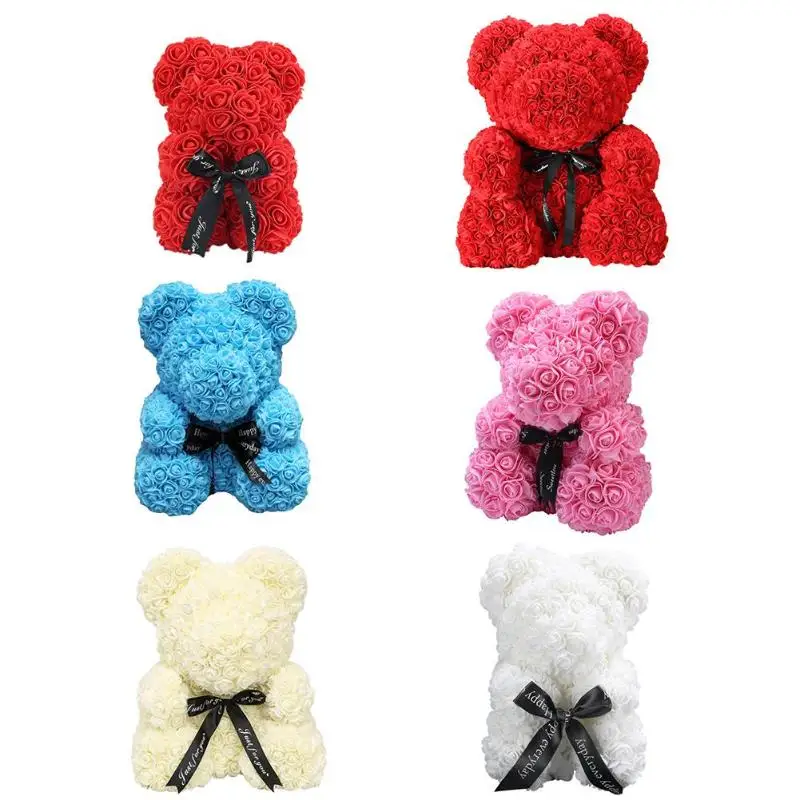 25/40 см искусственные цветы розы Медведь кукла пена Романтический День Святого