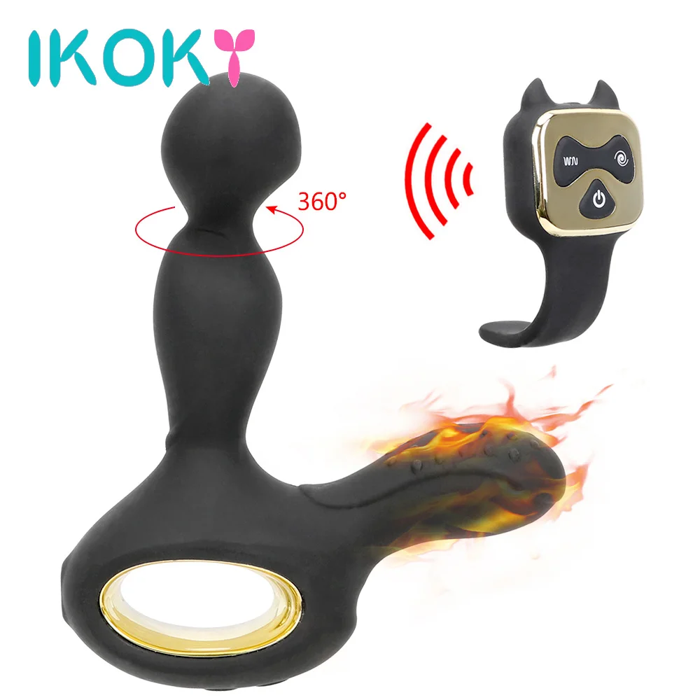 IKOKY Prostate Massager Sex Toys For Women Butt Heating Vibrator Vibrating &amp Rotating G-spot Anal Plug | Красота и здоровье