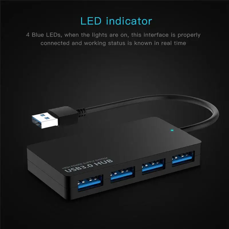 USB 3 0 концентратор разветвитель расширения ПК ноутбук кабель адаптер 5G Мбит/с для
