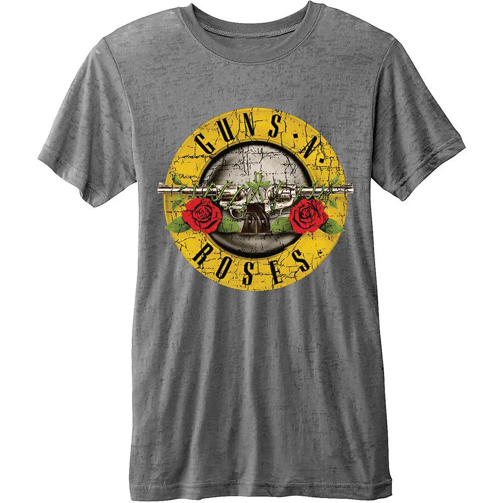 Футболка с надписью guns N' Roses ɻullet Logo' Burnout-NEU UND OFFIZIELL | Мужская одежда
