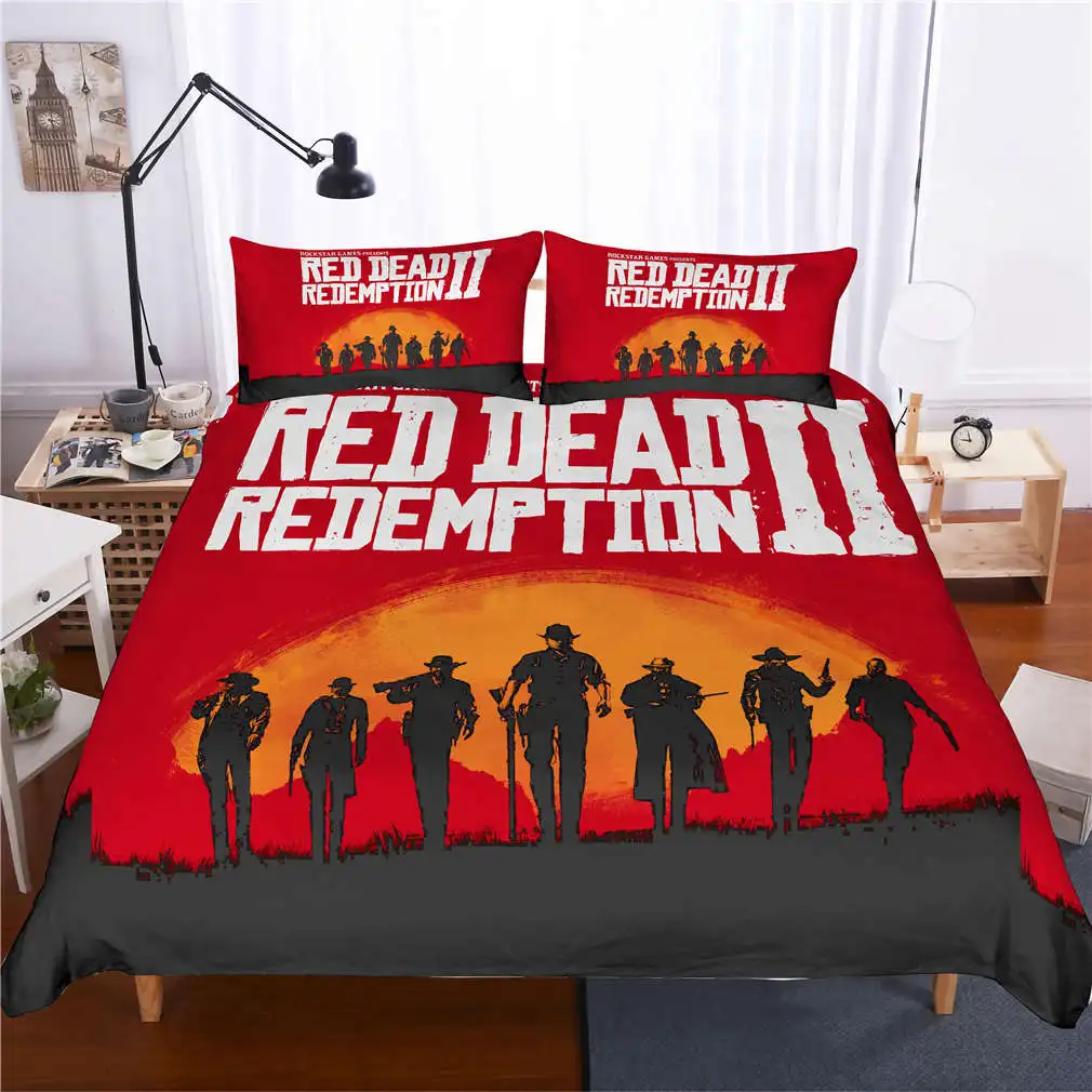 MUSOLEI 3D Bedding Set Red Dead Soft Bed Duvet Cover Twin Queen King Size | Дом и сад - Фото №1