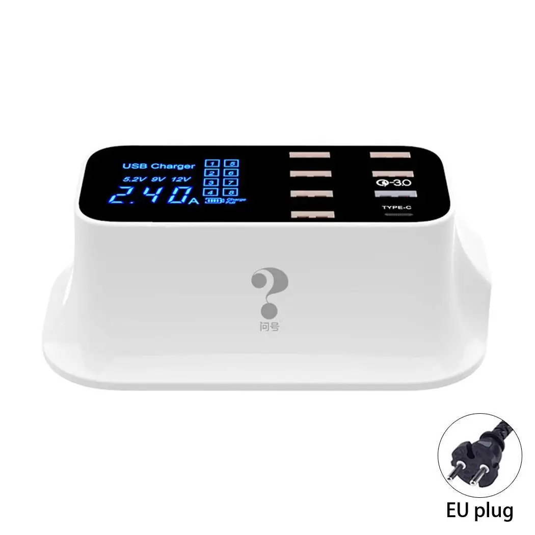 Smart Тип usb C светодиодный Дисплей Desktop Быстрая зарядка мобильного телефона USB