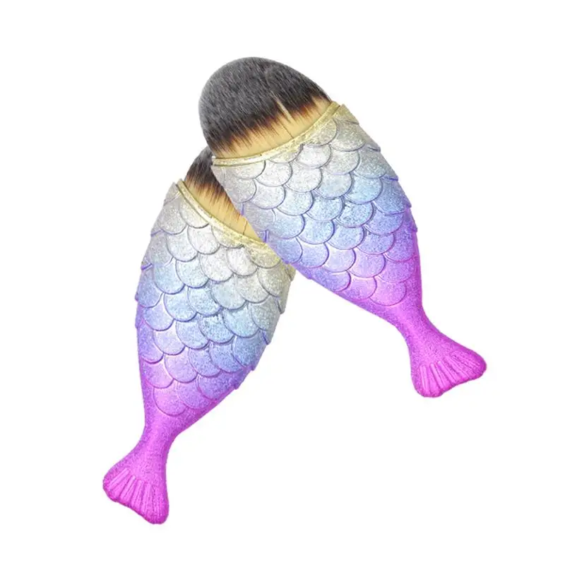 Mermaid Makeup Brushes Fish Tail Powder Foundation Contour Cosmetics Brush | Красота и здоровье