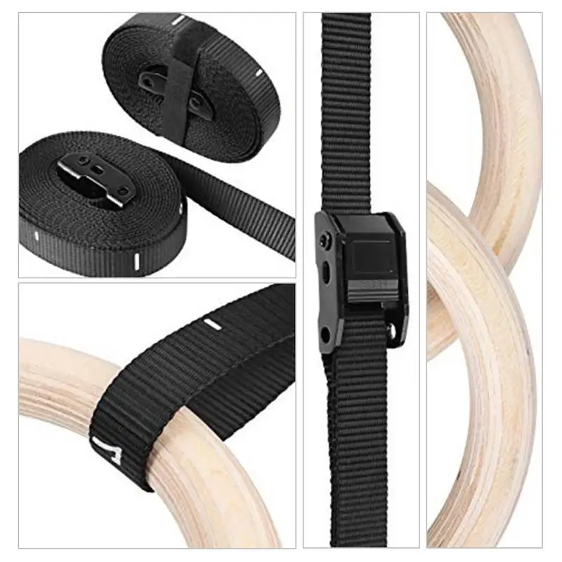 

2PCS Birch Fitness Rings Gymnastics Wooden Adjustable Exercise Training Ring 28 MM 32 MM Rings (Lifting Rope Is Not Included)