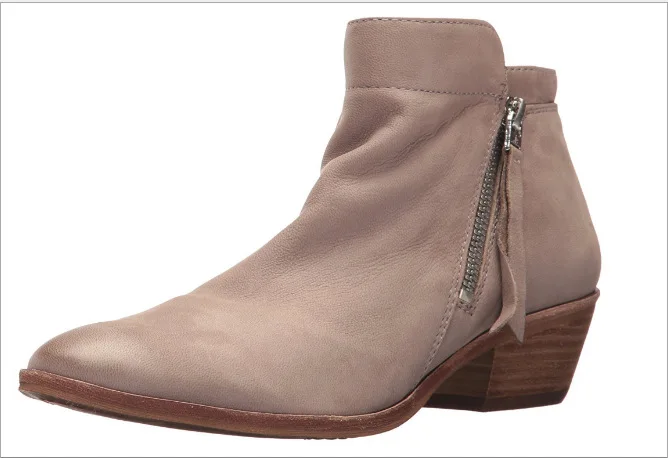 Модные Простые ботильоны в стиле ретро Женские однотонные ботинки с круглым