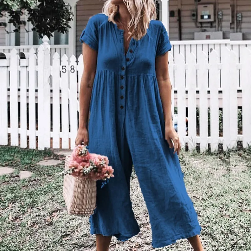 Летний женский комбинезон размера плюс 2019 зеленые штаны повседневный для