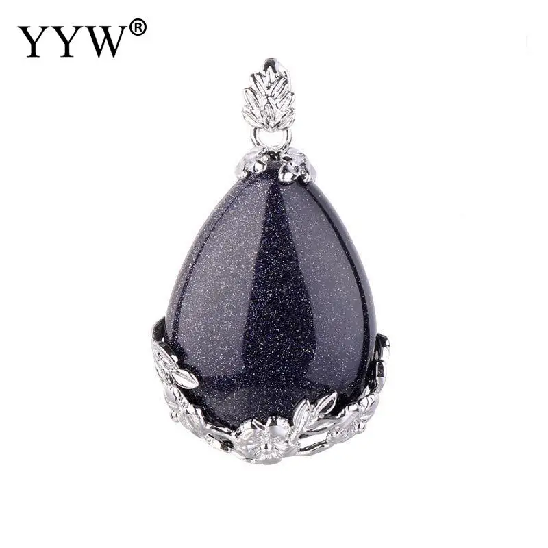 Подвеска из натурального аметиста бирюза прозрачный кварцевый Лазурит морской